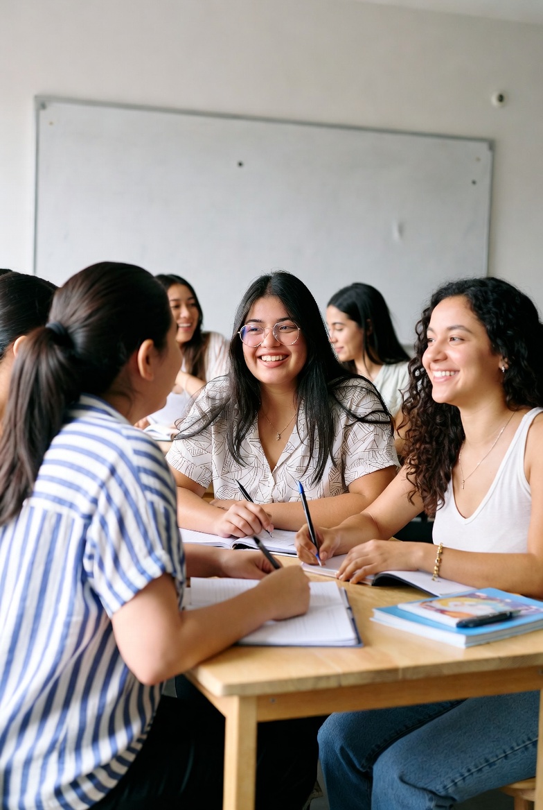 Students in a collaborative learning group